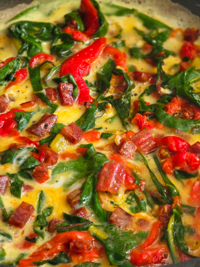 omletă cu mangold – de fapt, două omlete